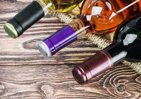 wines in basket